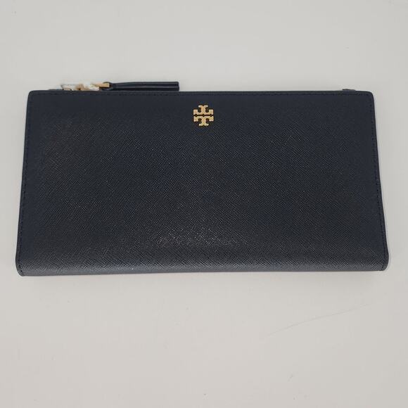 Tory Burch Emerson Black Saffiano Leather Wallet - Picture 1 of 7